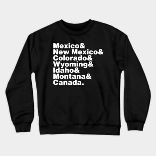 Continental Divide Trail States (White Font) Crewneck Sweatshirt